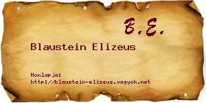 Blaustein Elizeus névjegykártya